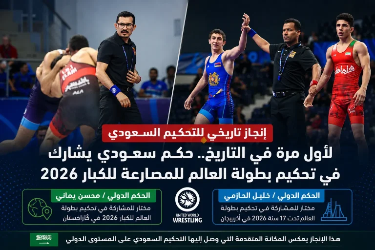 من المملكة إلى العالم.. حكمان سعوديان في أبرز بطولات المصارعة الدولية